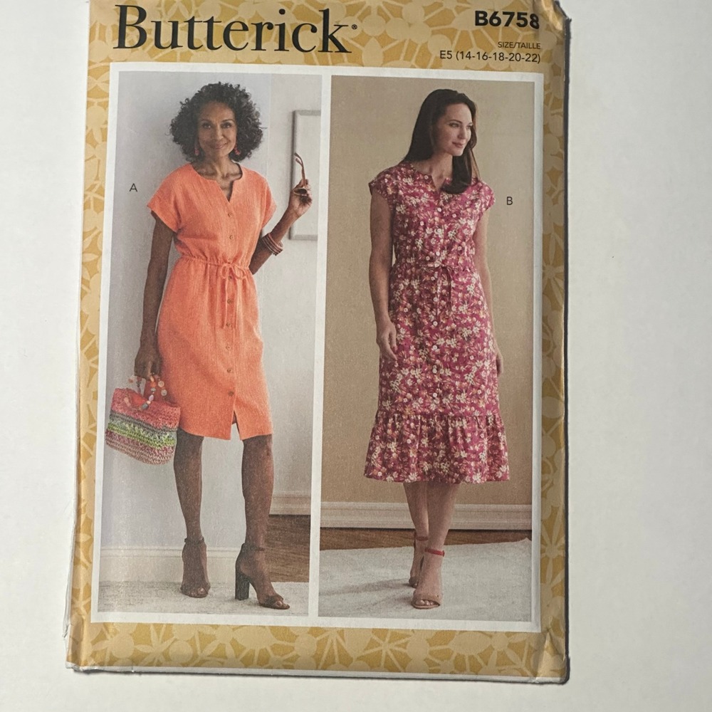 Butterick Sewing Pattern B6758 Misses Petite Dress Women E5 14-22 Uncut 2020